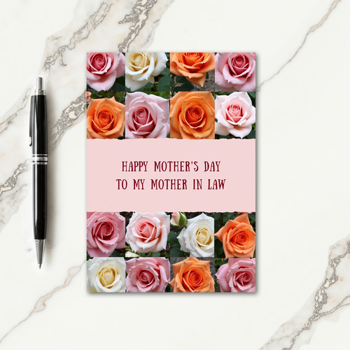 Striped Rose Garden Thank You Card