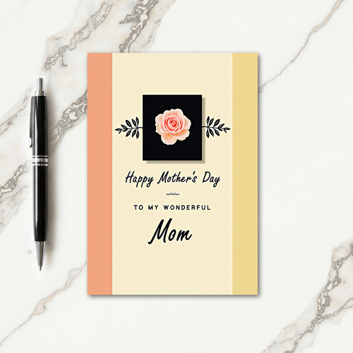 Striped Rose Mothers Day Card