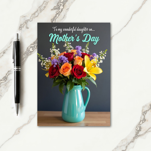 Striped Rose Mothers Day Tribute Card