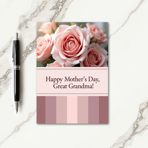 Striped Rose Petal Card