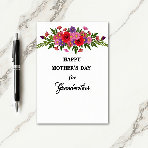 Striped Roses For Grandmother Card