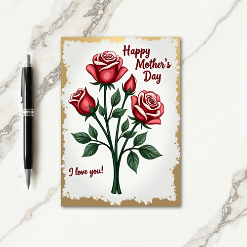 Striped Roses Pattern Card
