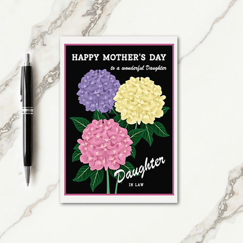 Striped Rosy Pink Family Card