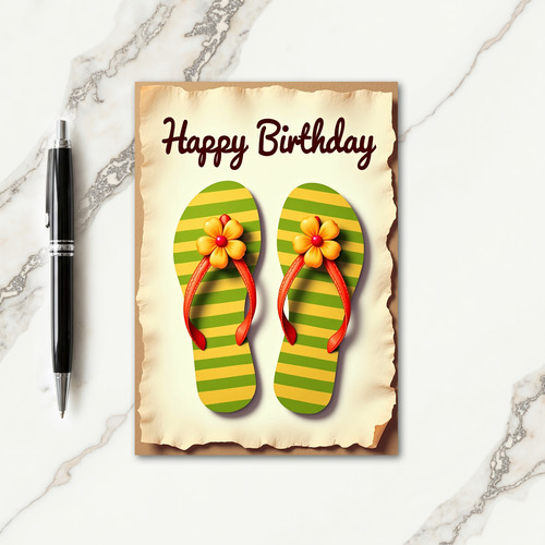 Striped Sandals Birthday Card