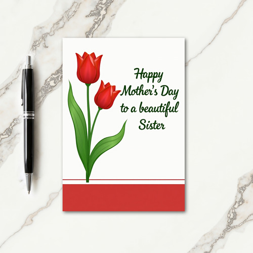 Striped Scarlet Blossom Card