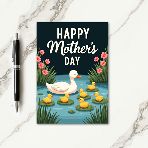 Striped Serene Bird Family Card