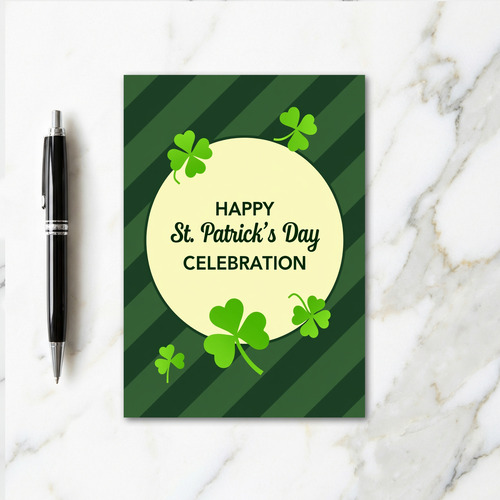Striped Shamrocks St Patricks Card
