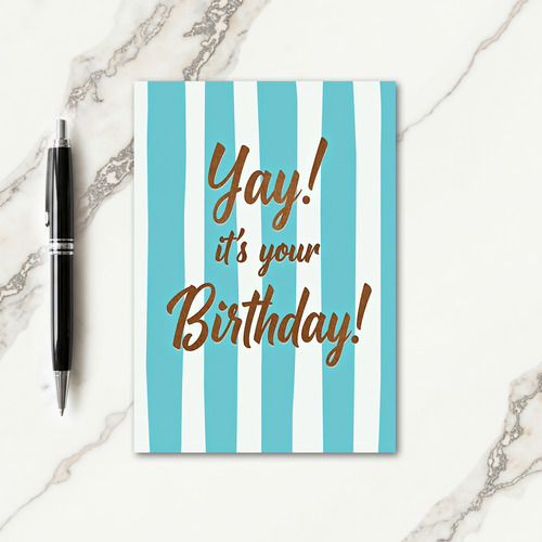Striped Shimmer Birthday Card