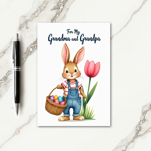 Striped Shirt Rabbit Card