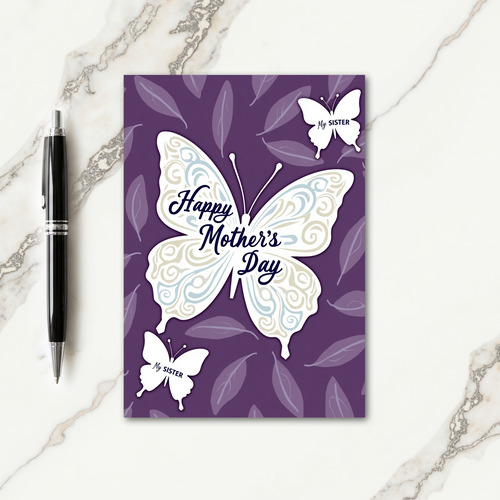 Striped Sister Butterfly Day Card