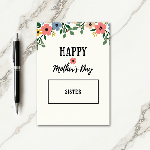 Striped Sister Mothers Day Card