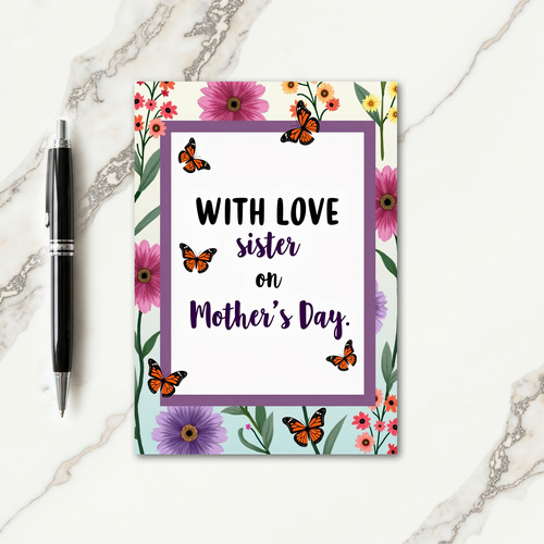 Striped Sister Mothers Day Love Card