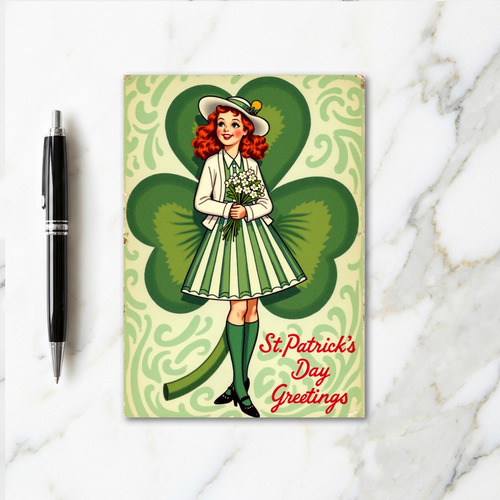 Striped Skirt St Patricks Day Card
