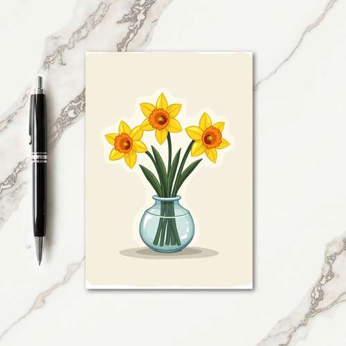 Striped Spring Blossoms Vase Card
