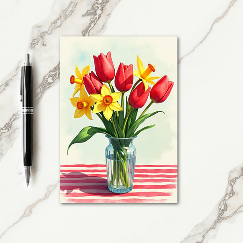 Striped Spring Floral Card