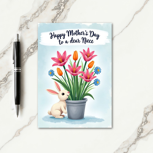 Striped Spring Flower Friend Card