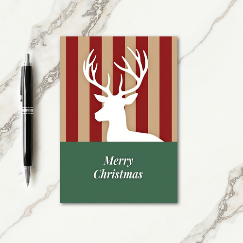 Striped Stag Holiday Card