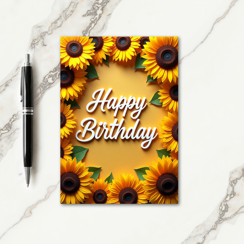 Striped Sun Petal Card