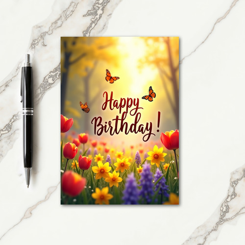 Striped Sunny Birthday Card