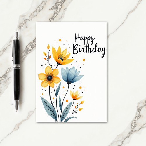 Striped Sunny Floral Card