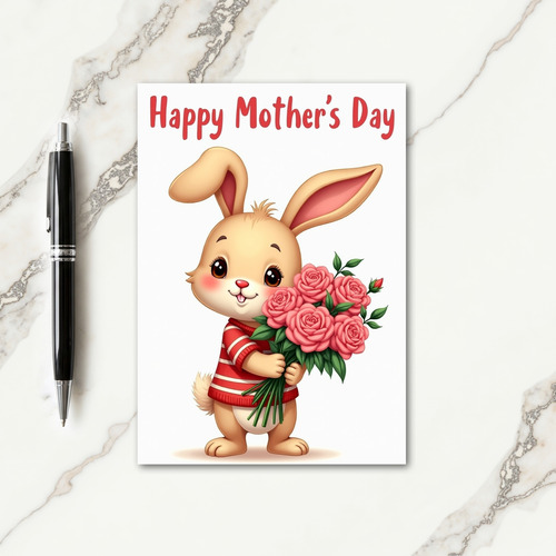 Striped Sweater Rabbit Card