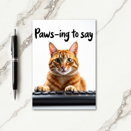 Striped Tabby Fathers Day Card