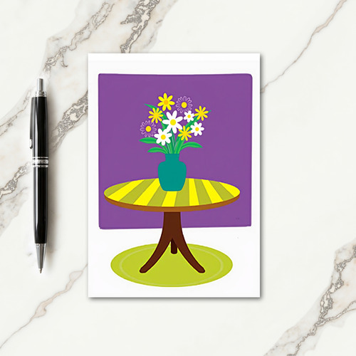 Striped Table Floral Card