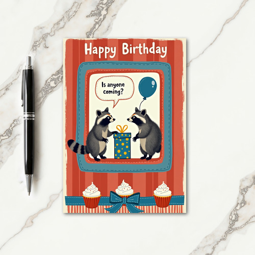 Striped Tail Birthday Card