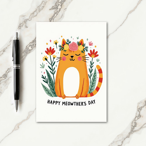 Striped Tail Cat Celebration Card