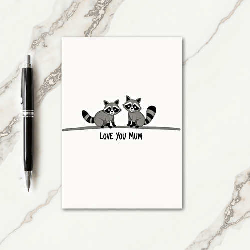 Striped Tail Love You Mum Card