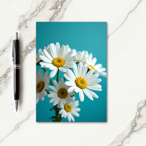 Striped Teal Blossom View Card