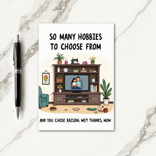 Striped Thanks Mom Card