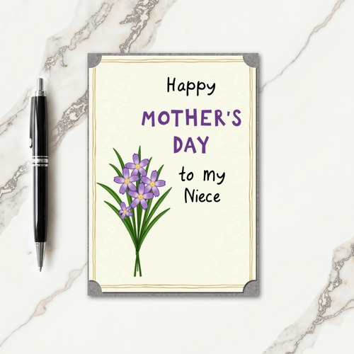 Striped To My Niece Mothers Day Card