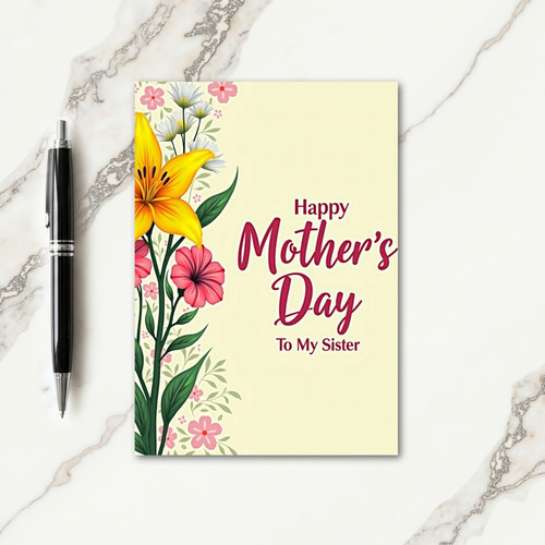 Striped To My Sister Day Card