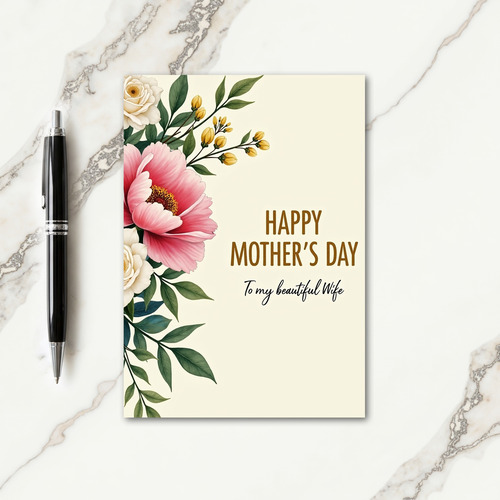 Striped To My Wife Floral Card