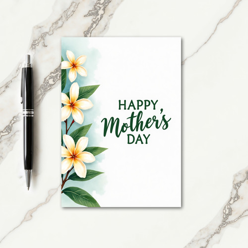 Striped Tropical Blossoms Day Card