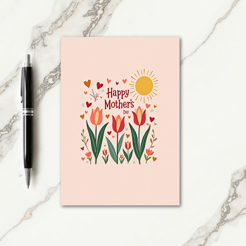 Striped Tulip Mothers Day Card