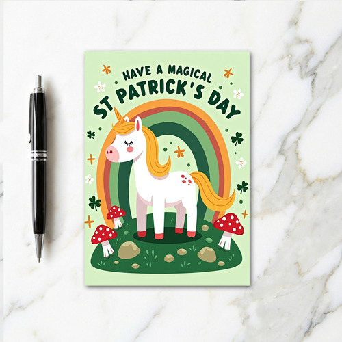 Striped Unicorn Magic Day Card