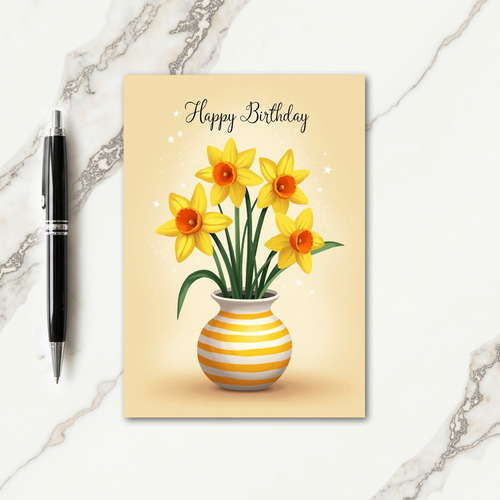 Striped Vase Birthday Card
