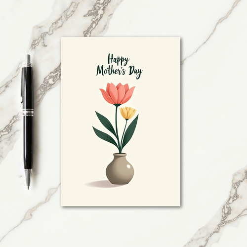 Striped Vase Bouquet Card