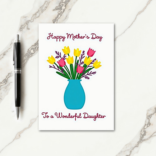 Striped Vase Bouquet Hello Card
