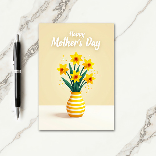 Striped Vase Floral Card