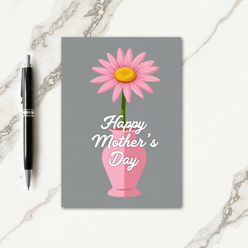 Striped Vase Flower Message Card