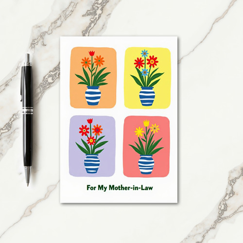 Striped Vase Flower Moms Card
