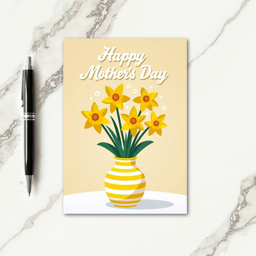 Striped Vase Flowers Card