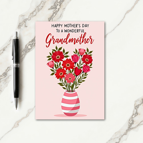 Striped Vase Love Bouquet Card