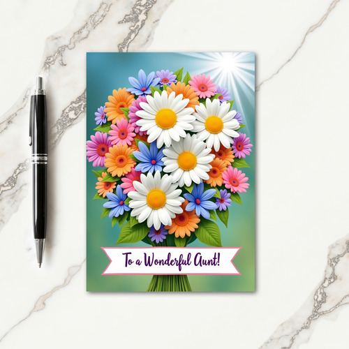 Striped Vibrant Blooms Greeting Card