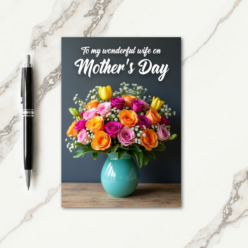 Striped Vibrant Blossom Message Card