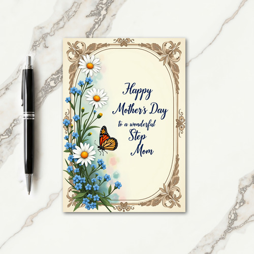 Striped Vintage Oval Greeting Card