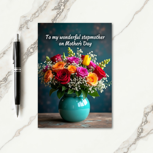 Striped Warm Hues Bouquet Card
